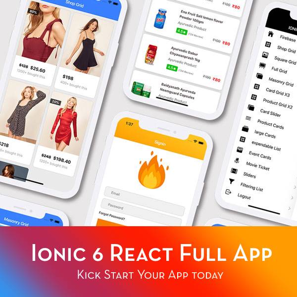 Ionic Full App Template | Ionic 6 React + Capacitor