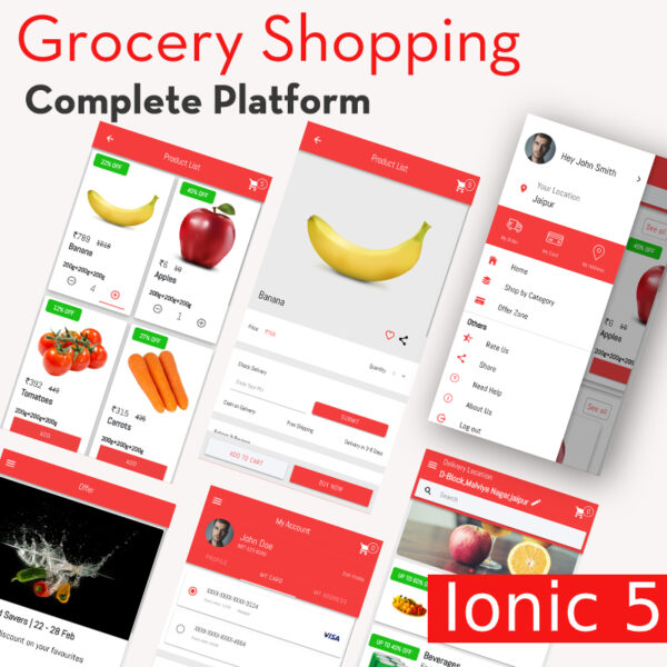 Grocery Delivery Platform App Template | Ionic 5 (App + Admin Dashboard)